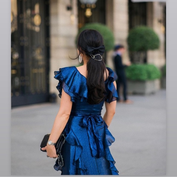 Alice McCall Night Moves Gown in Dark Blue Metallic size 0 - Picture 5 of 16